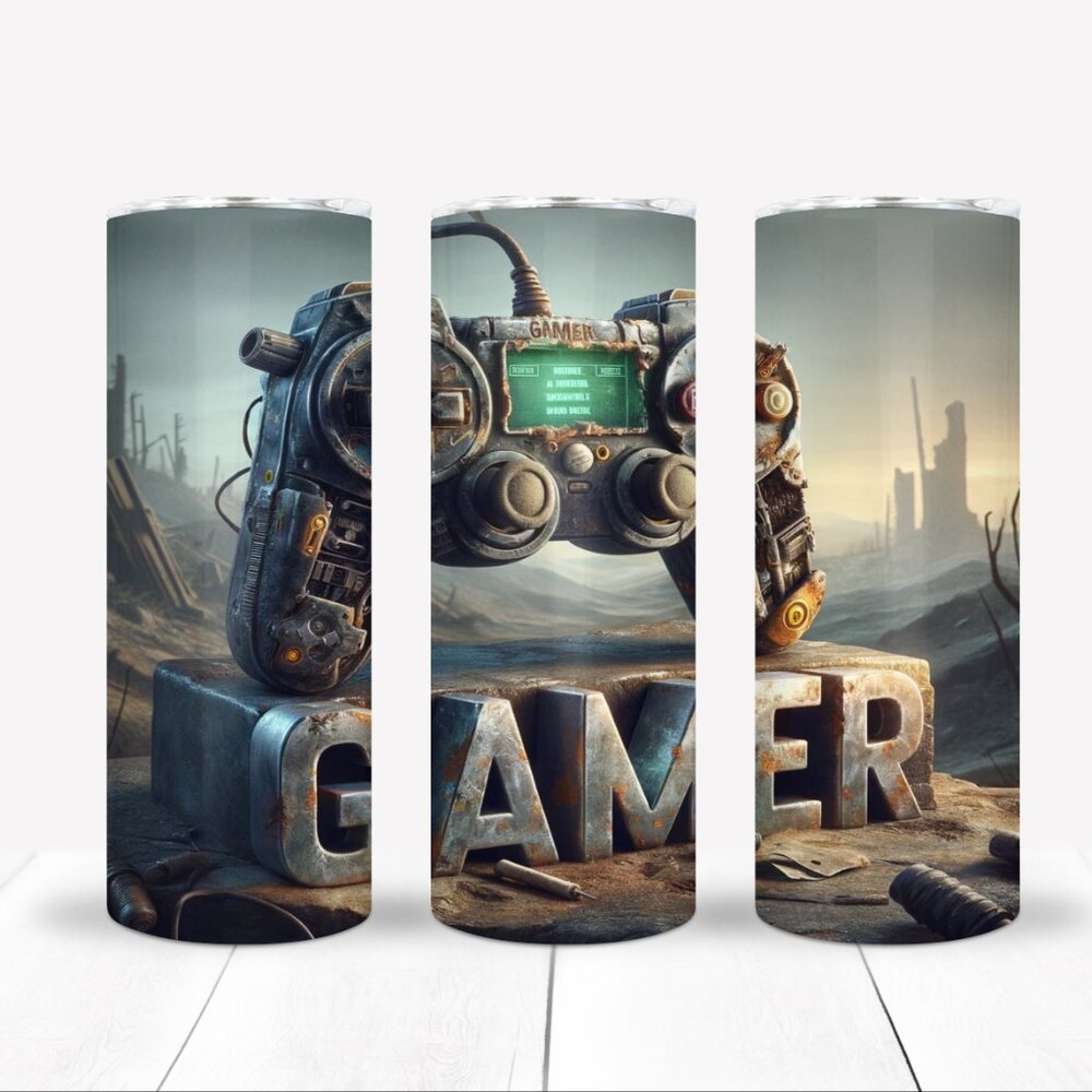 Gamer Tumbler, Rustic Gamer Travel Mug, Gifts For Him